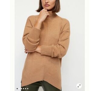 Anthropologie Maeve Crystal Tunic slouchy sweater in camel sz Large